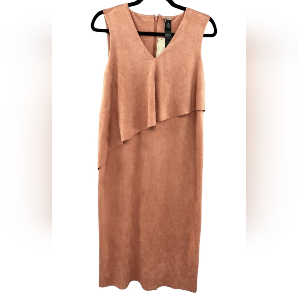 Chico's Black Label Midi Sleeveless Faux Suede Dress Mauve Size 0/Small/4-6